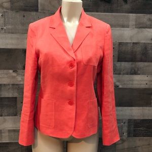 Talbots Irish Linen Orange Blazer/Jacket